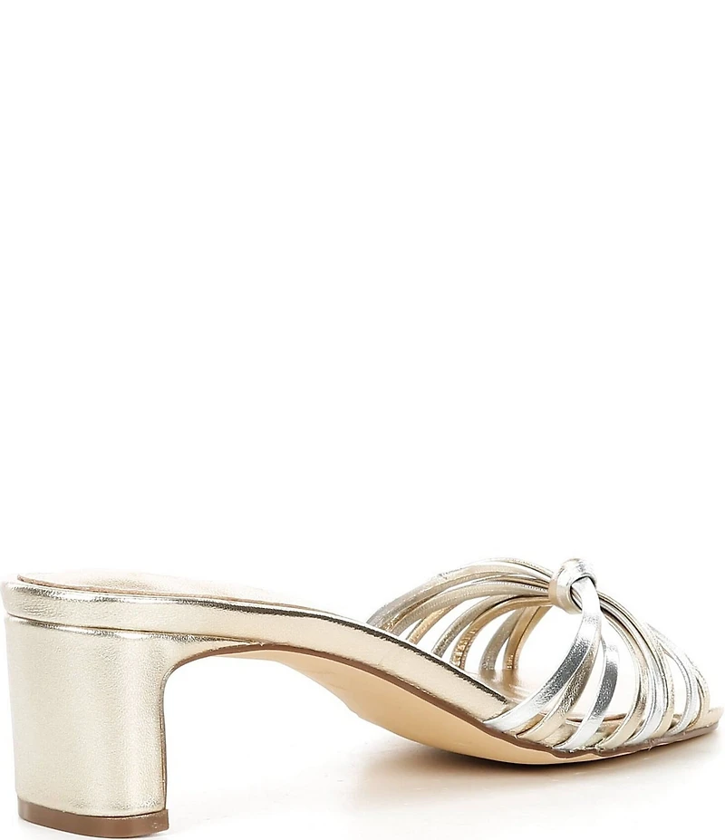 Lilly Pulitzer Cora Strappy Leather Knotted Two Tone Slide Dress Slide Sandals