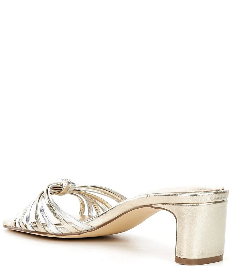 Lilly Pulitzer Cora Strappy Leather Knotted Two Tone Slide Dress Slide Sandals
