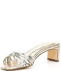 Lilly Pulitzer Cora Strappy Leather Knotted Two Tone Slide Dress Slide Sandals