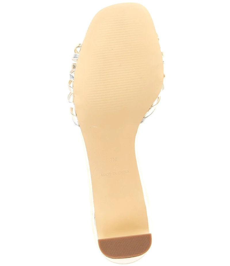 Lilly Pulitzer Cora Strappy Leather Knotted Two Tone Slide Dress Slide Sandals
