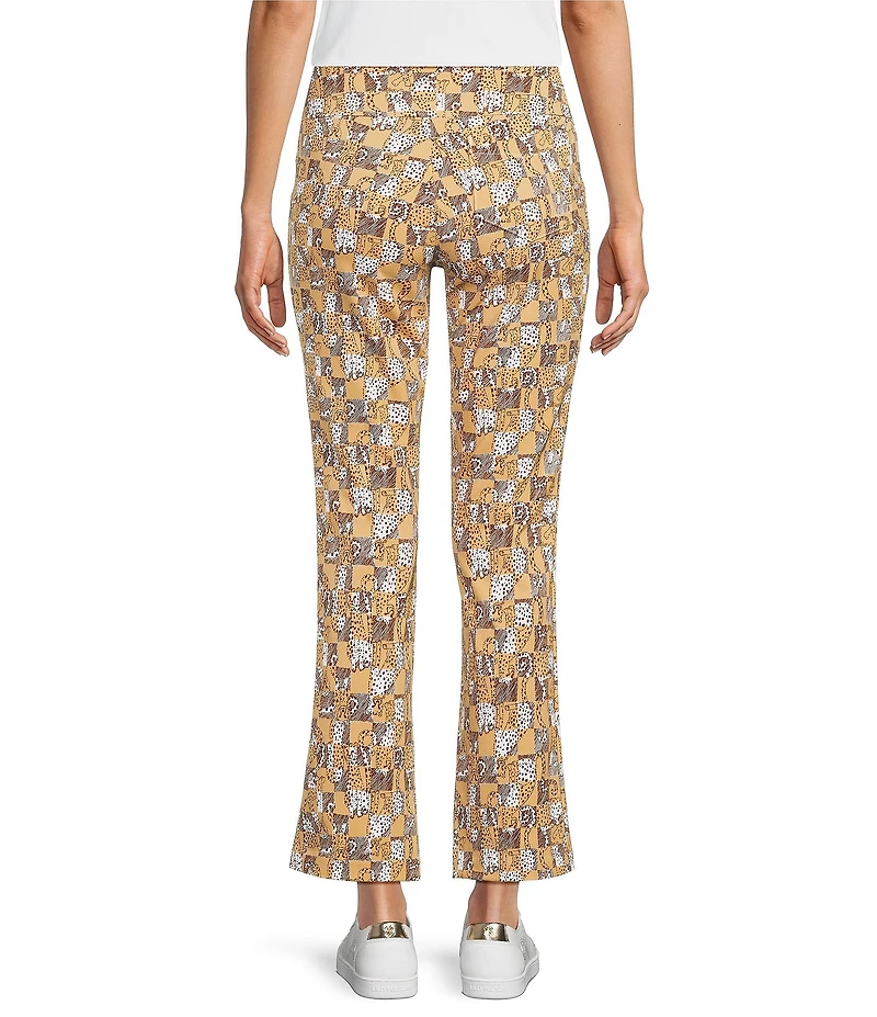Lilly Pulitzer Corso Stretch Woven Cheetah Checks Print UPF 50+ Moisture Wicking Pull-On Pants