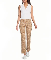 Lilly Pulitzer Corso Stretch Woven Cheetah Checks Print UPF 50+ Moisture Wicking Pull-On Pants