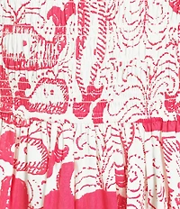 Lilly Pulitzer Daisy Soft Sheen Poplin Thar She Blows Print Crew Neck Sleeveless Midi Dress
