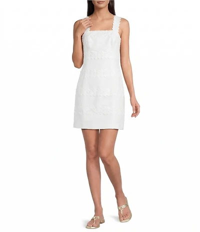Lilly Pulitzer Davis Woven Jacquard Square Neck Sleeveless Lace Mini Dress