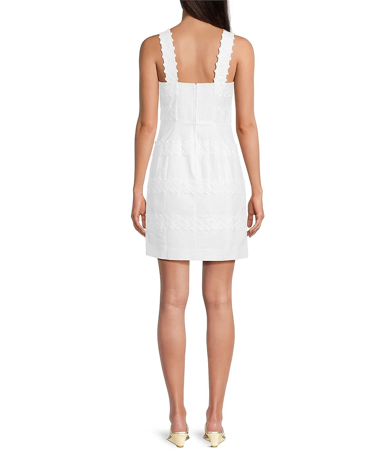 Lilly Pulitzer Davis Woven Jacquard Square Neck Sleeveless Lace Mini Dress