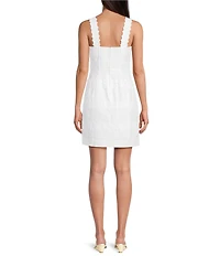 Lilly Pulitzer Davis Woven Jacquard Square Neck Sleeveless Lace Mini Dress