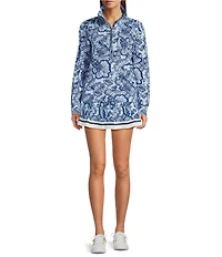 Lilly Pulitzer Drewlyn Peacock Stripe Print Pleated Skort