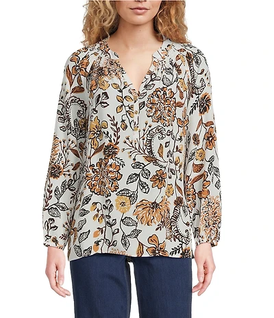 Lilly Pulitzer Elsa Coconut Take Meowt Printed Silk Notch Neck Long Sleeve Blouse