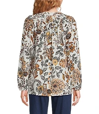 Lilly Pulitzer Elsa Coconut Take Meowt Printed Silk Notch Neck Long Sleeve Blouse