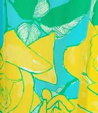 Lilly Pulitzer Elsa Silk Rose Bud Print Notch Neck Bracelet Sleeve Blouse