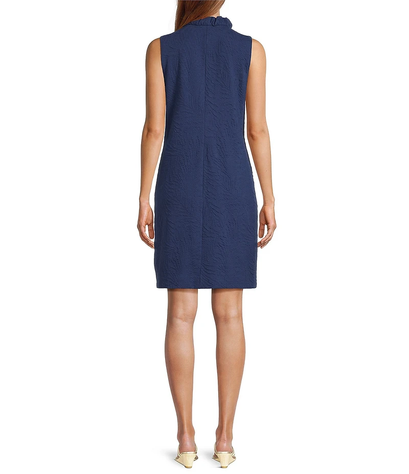 Lilly Pulitzer Elsey Leafy Pucker Jacquard Ruffle Collar Sleeveless Shift Dress