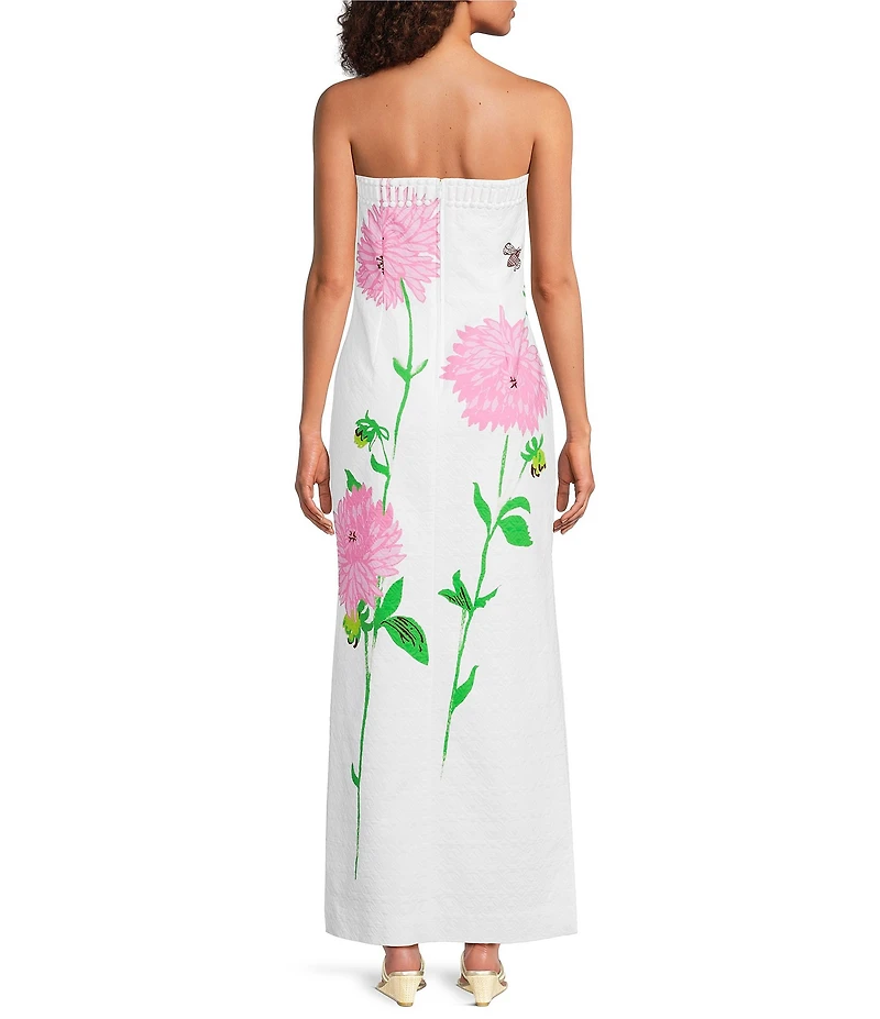 Lilly Pulitzer Elyse Floral Jacqaurd Strapless Maxi Dress