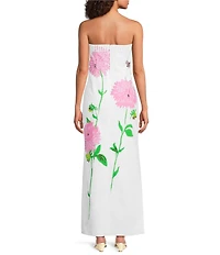 Lilly Pulitzer Elyse Floral Jacqaurd Strapless Maxi Dress