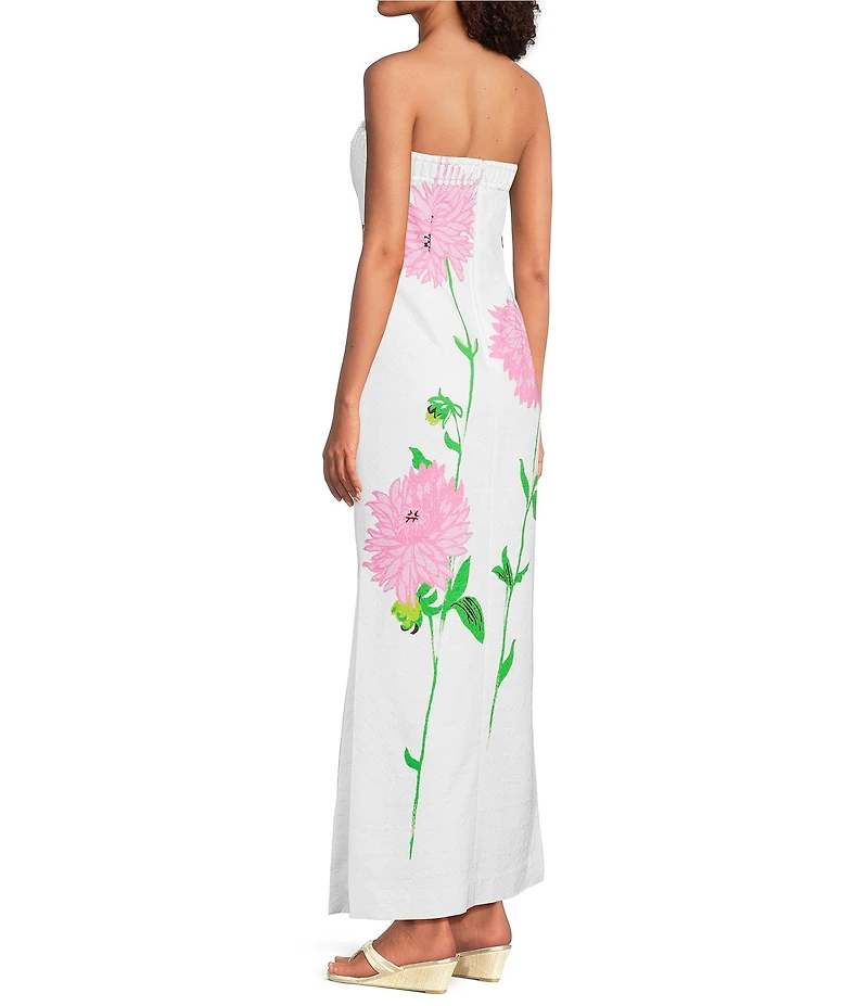 Lilly Pulitzer Elyse Floral Jacqaurd Strapless Maxi Dress