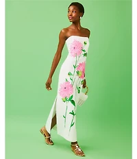 Lilly Pulitzer Elyse Floral Jacqaurd Strapless Maxi Dress
