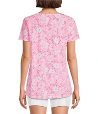 Lilly Pulitzer Etta Burst Of Joy Floral Print Crew Neck Short Sleeve Tee