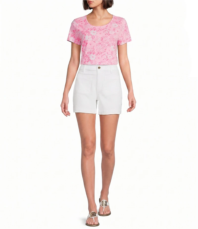 Lilly Pulitzer Etta Burst Of Joy Floral Print Crew Neck Short Sleeve Tee