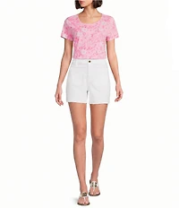 Lilly Pulitzer Etta Burst Of Joy Floral Print Crew Neck Short Sleeve Tee