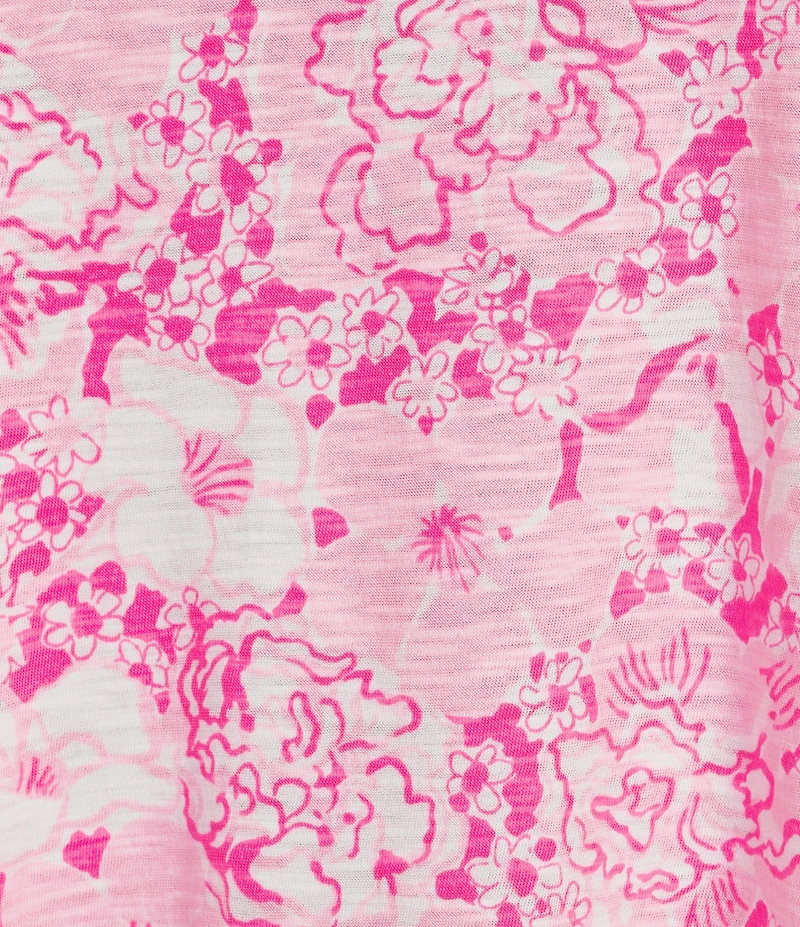 Lilly Pulitzer Etta Burst Of Joy Floral Print Crew Neck Short Sleeve Tee