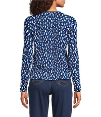 Lilly Pulitzer Fairley You're An Animal Print Crew Neck Long Sleeve Cardigan