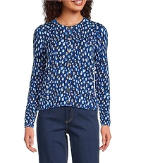 Lilly Pulitzer Fairley You're An Animal Print Crew Neck Long Sleeve Cardigan