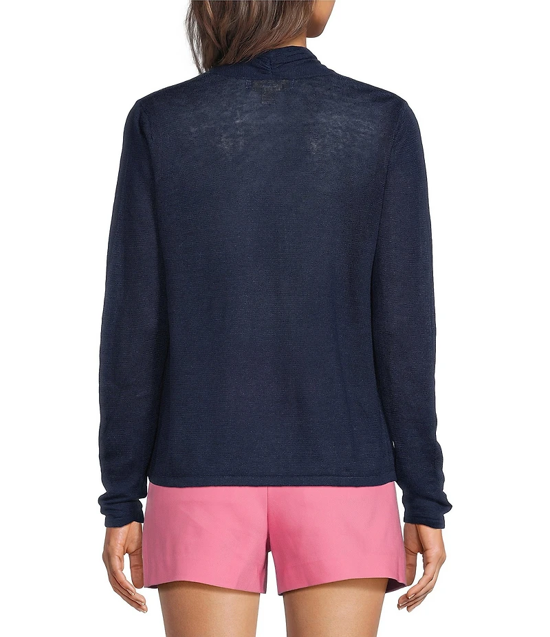 Lilly Pulitzer Faretta Linen Open-Front Long Sleeve Cardigan
