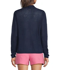Lilly Pulitzer Faretta Linen Open-Front Long Sleeve Cardigan