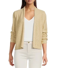 Lilly Pulitzer Faretta Slub Knit Open Front Long Sleeve Cropped Cardigan