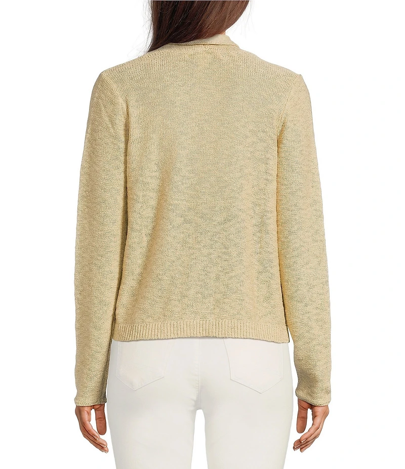 Lilly Pulitzer Faretta Slub Knit Open Front Long Sleeve Cropped Cardigan