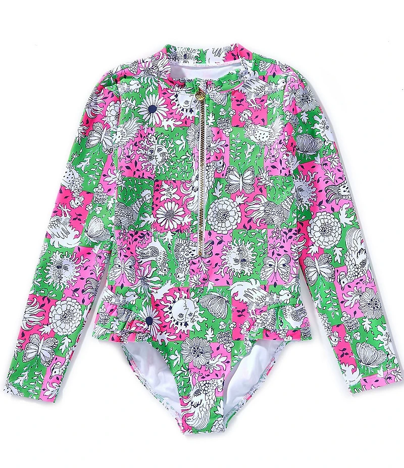 Lilly Pulitzer Girls Denning Rashguard One-Piece Swimsuit