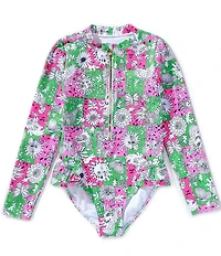 Lilly Pulitzer Girls Denning Rashguard One-Piece Swimsuit