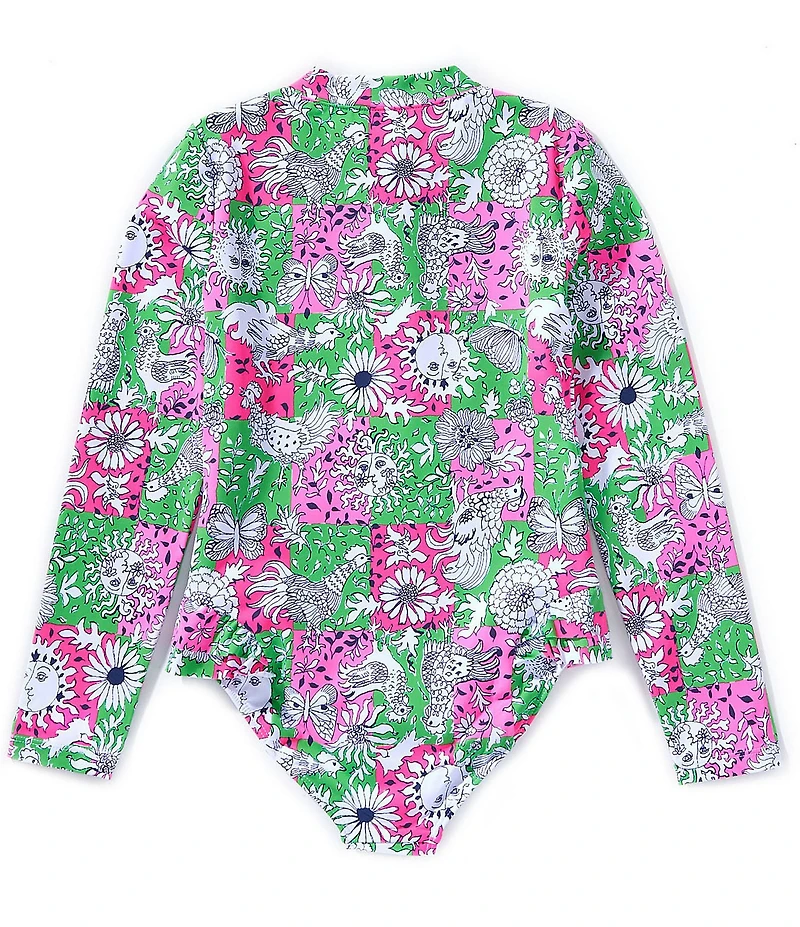 Lilly Pulitzer Girls Denning Rashguard One-Piece Swimsuit