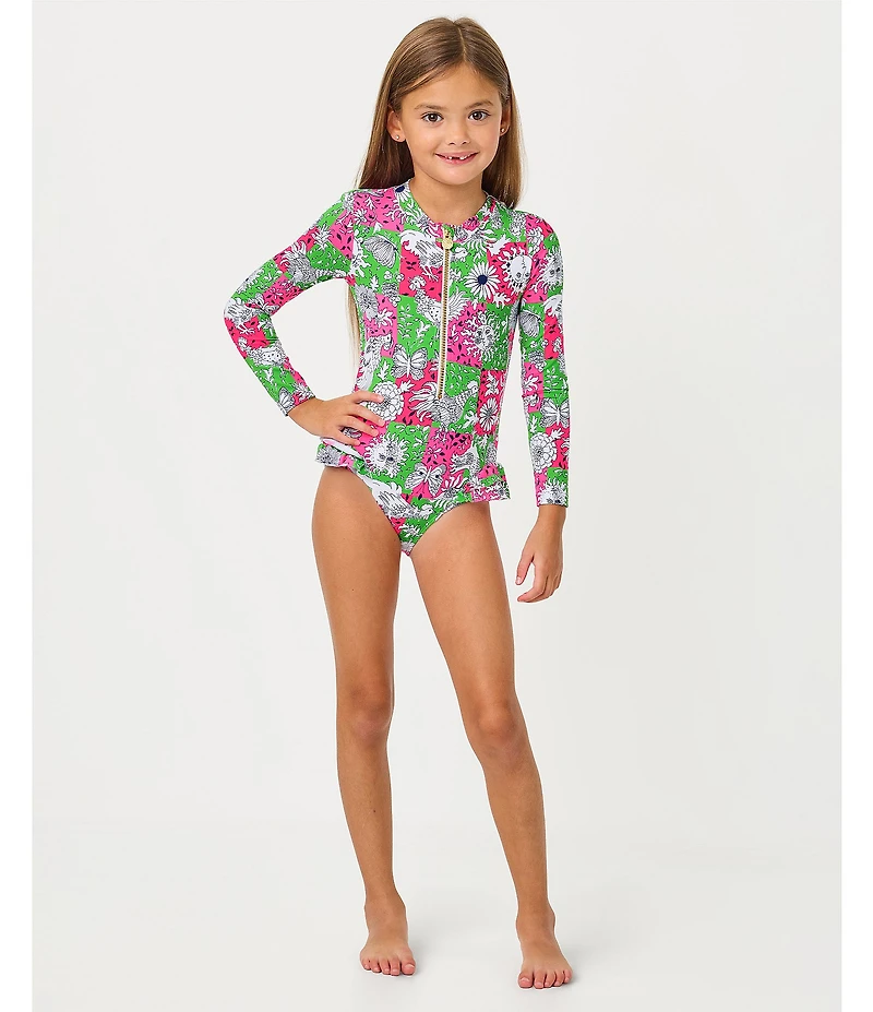 Lilly Pulitzer Girls Denning Rashguard One-Piece Swimsuit