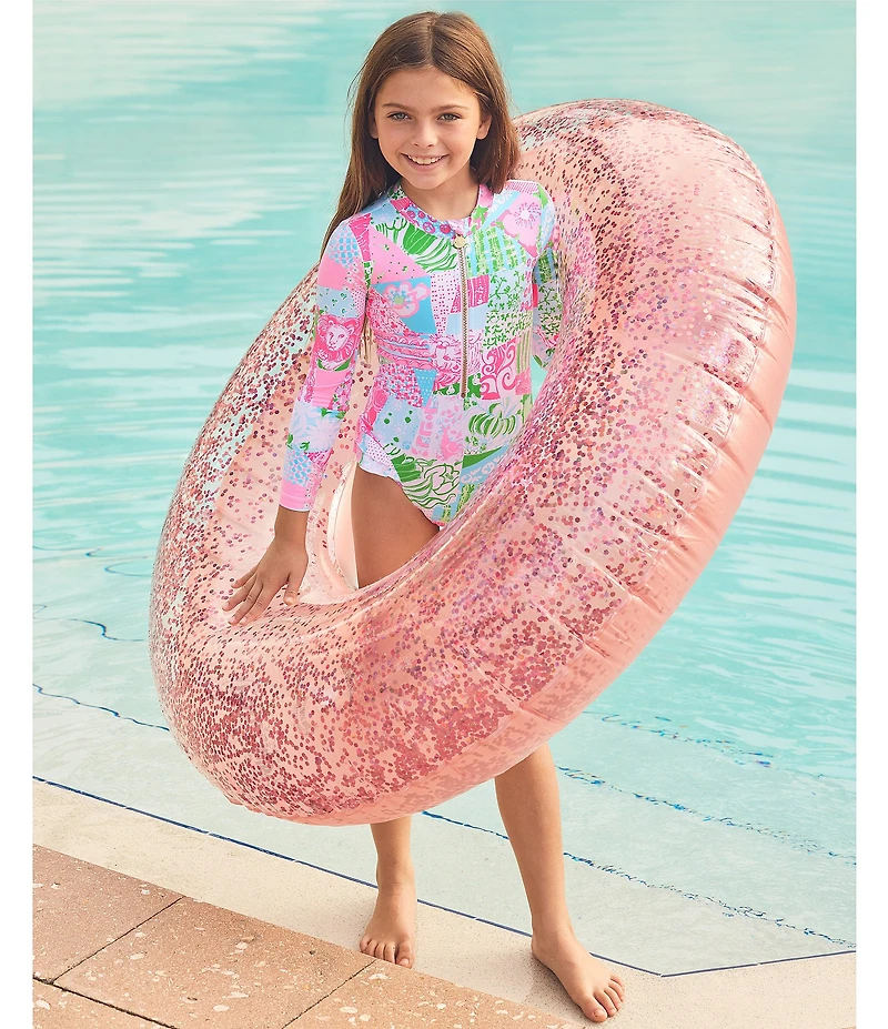 Lilly Pulitzer Girls Denning Rashguard UPF 50+ One Piece Swimsuit