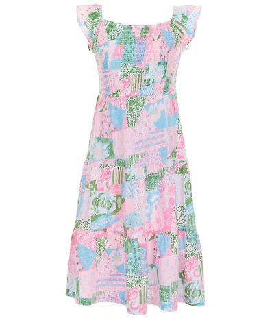 Lilly Pulitzer Girls Flutter Sleeve Smocked Jilly Midi Dress