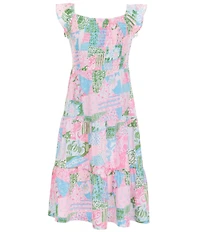 Lilly Pulitzer Girls Flutter Sleeve Smocked Jilly Midi Dress