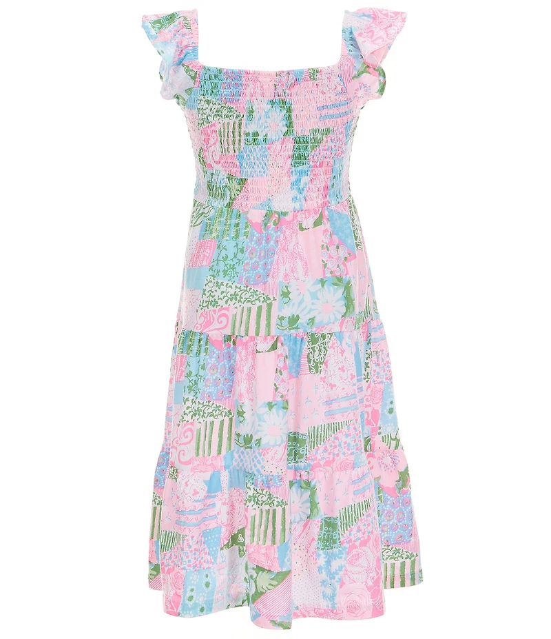 Lilly Pulitzer Girls Flutter Sleeve Smocked Jilly Midi Dress