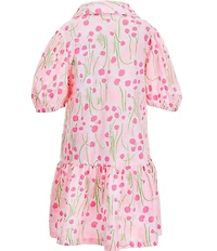 Lilly Pulitzer Little/Big Girls Mini Bingley Floral Collared Neck Puffed Elbow Sleeves Peplum Dress
