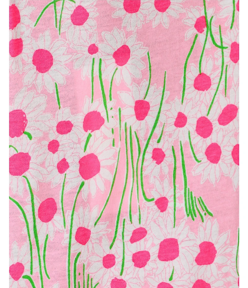 Lilly Pulitzer Little/Big Girls Mini Bingley Floral Collared Neck Puffed Elbow Sleeves Peplum Dress