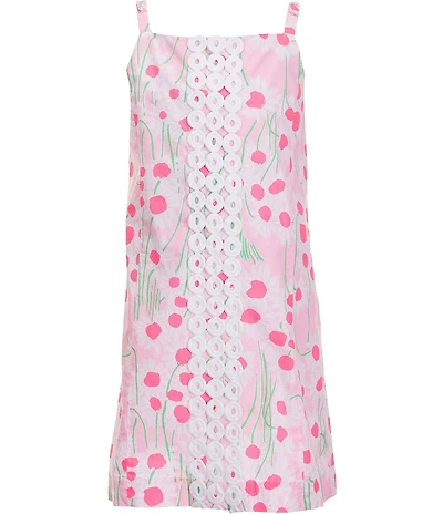 Lilly Pulitzer Little/Big Girls Mini Delores Floral Print Square Neck Sleeveless A-Line Dress