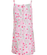 Lilly Pulitzer Little/Big Girls Mini Delores Floral Print Square Neck Sleeveless A-Line Dress