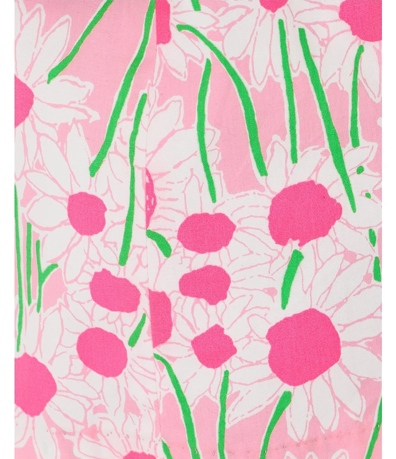 Lilly Pulitzer Little/Big Girls Mini Delores Floral Print Square Neck Sleeveless A-Line Dress