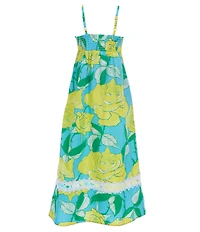 Lilly Pulitzer Girls Mini Haliey Lace Trim Sleeveless Fit & Flare Midi Dress