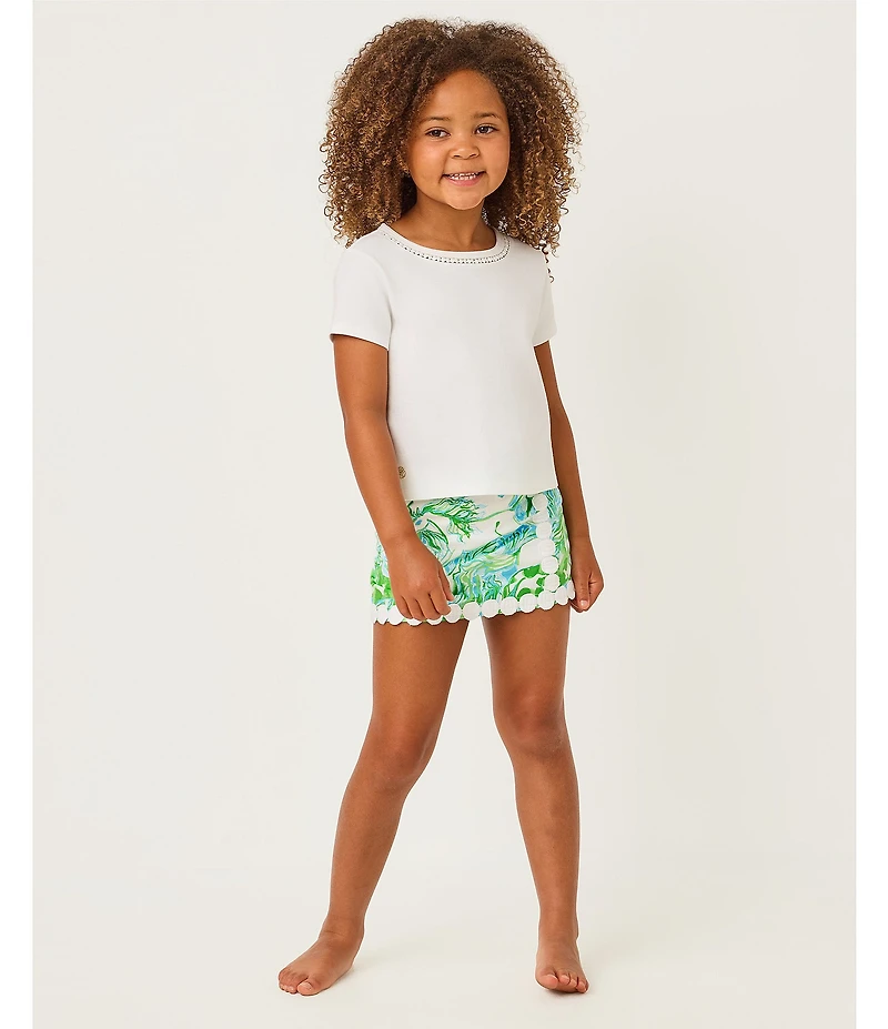 Lilly Pulitzer Girls Novelty Trim Galloping Horses Print Mini Michelina Skort