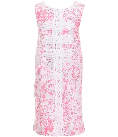 Lilly Pulitzer Girls Mini Wister Floral Sleeveless Lace Trim Dress