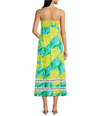 Lilly Pulitzer Haliey Rose Bud Print Scoop Neck Sleeveless Fit-And-Flare Midi Dress