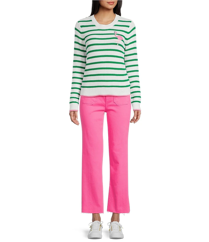 Lilly Pulitzer Harleen Stretch Denim High Rise Straight Leg Crop Jeans