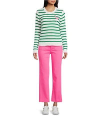 Lilly Pulitzer Harleen Stretch Denim High Rise Straight Leg Crop Jeans