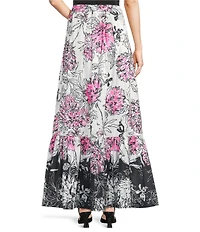 Lilly Pulitzer Inaya All Dahled Up Printed Mikado A-Line Maxi Skirt