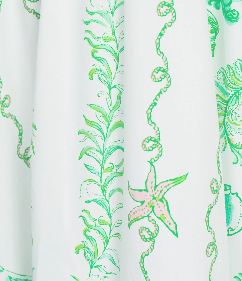 Lilly Pulitzer Janae Cotton Poplin Ship To Shore Print Sweetheart Neck Sleeveless Fit & Flare Maxi Dress